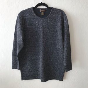 Vintage Classiques Metallic Crewneck Wool Sweater